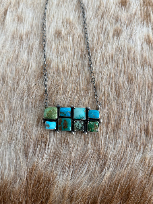 Blue Ridge Turquoise Cluster Necklace