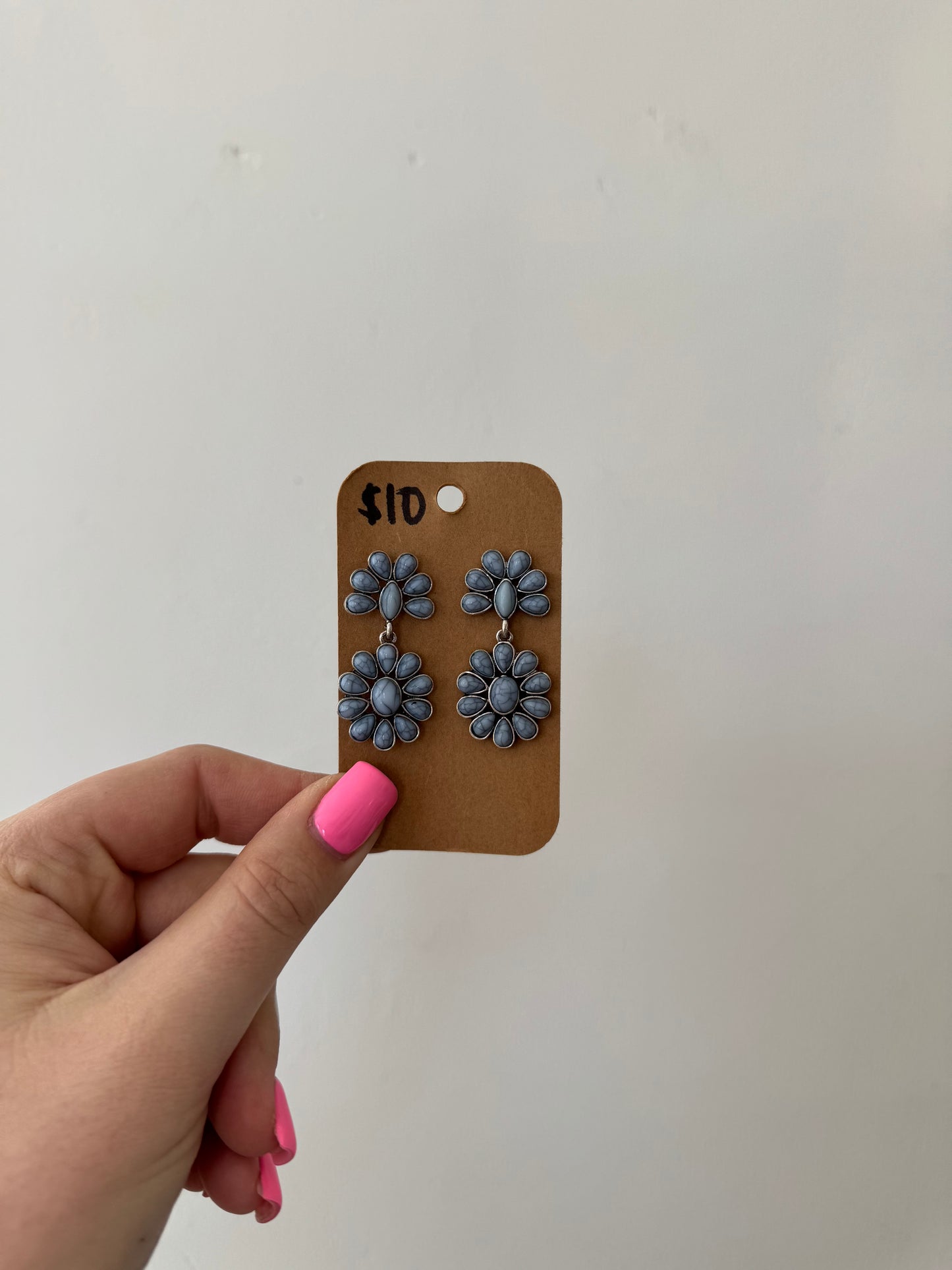 Faux Turquoise Cluster Stud Earrings