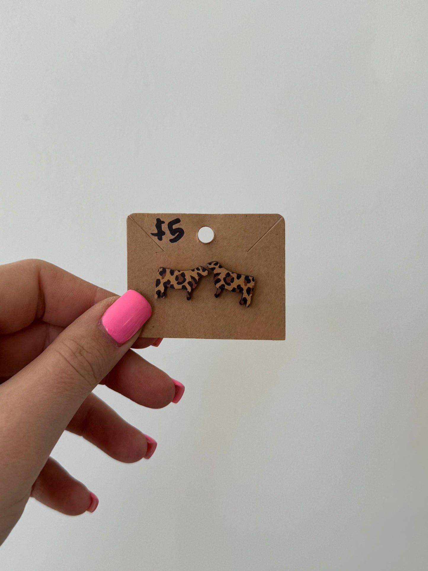 Leopard Print Heifer Stud Earrings