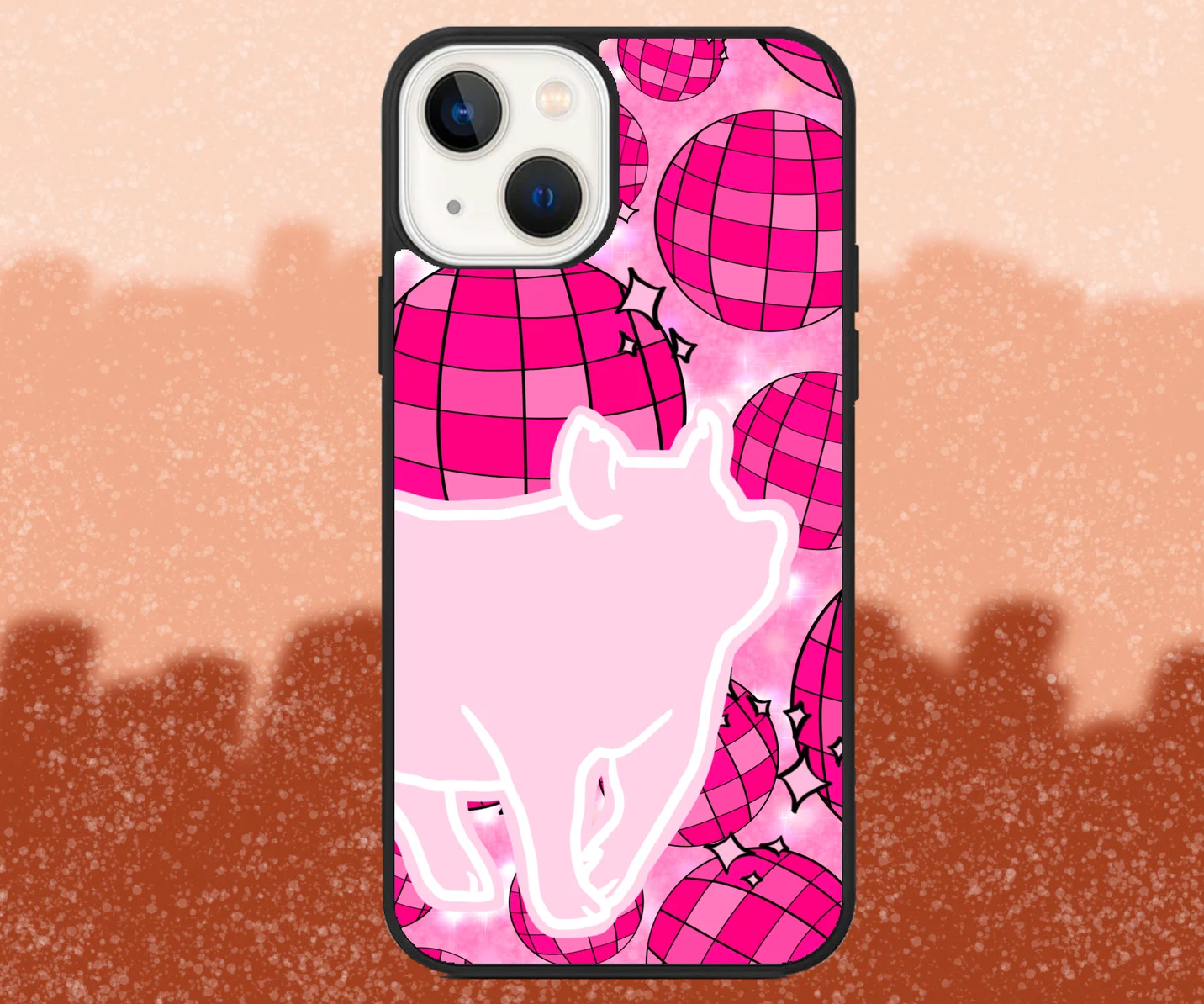 Up Ear Market Hog Pink Disco Ball iPhone Case