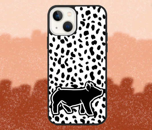 Black Market Hog Dalmatian Pattern iPhone Case