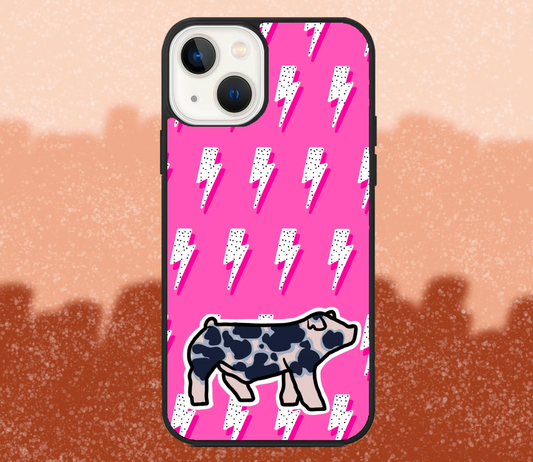 Spot Market Hog Pink Lightning Bolt Pattern iPhone Case