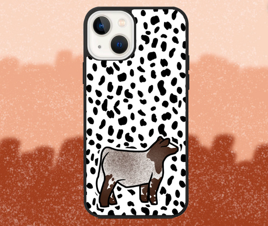 Shorthorn Market Steer Dalmatian Print iPhone Case