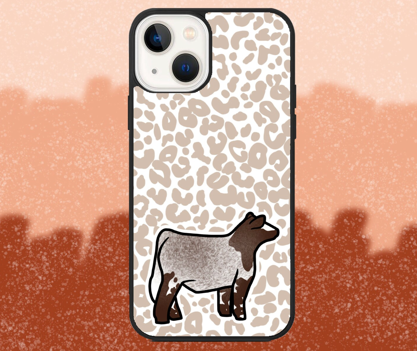 Shorthorn Market Steer Leopard Print iPhone Case