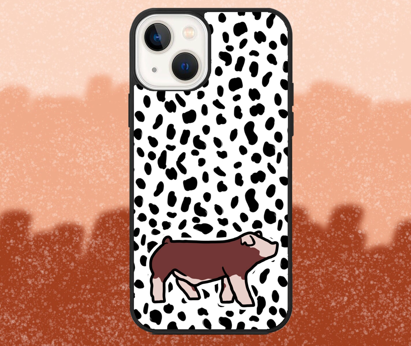 Hereford Market Hog Dalmatian Pattern iPhone Case