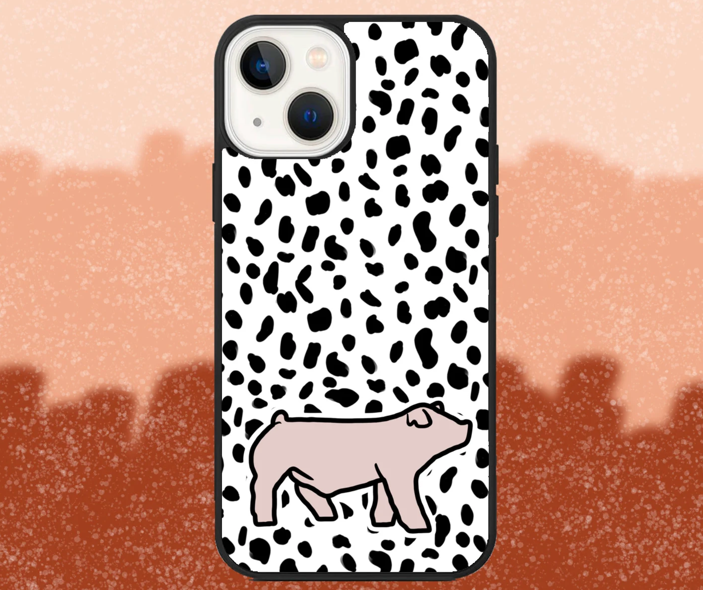 Chester White Market Hog Dalmatian Pattern iPhone Case