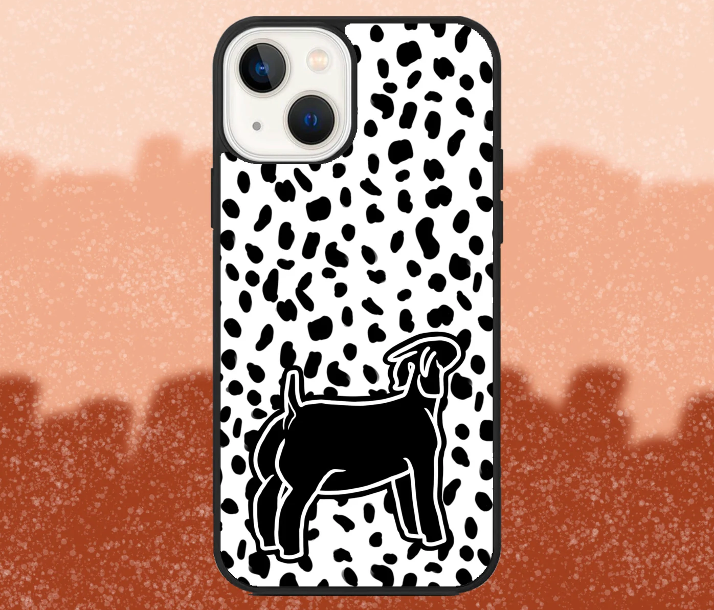 Black Boer Doe Goat Dalmatian Print iPhone Case