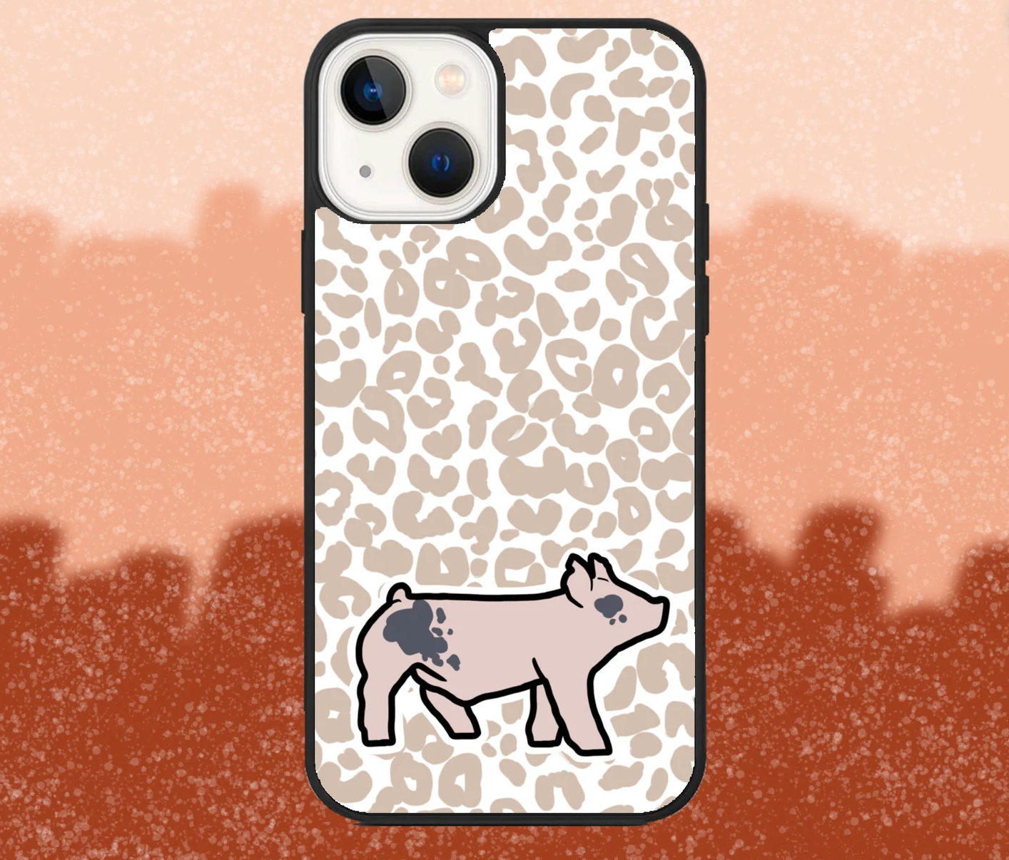 Blue Butt Market Hog Leopard Print iPhone Case