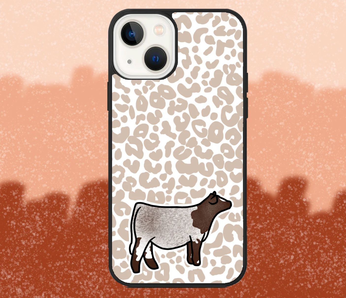 Shorthorn Beef Heifer Leopard Print iPhone Case