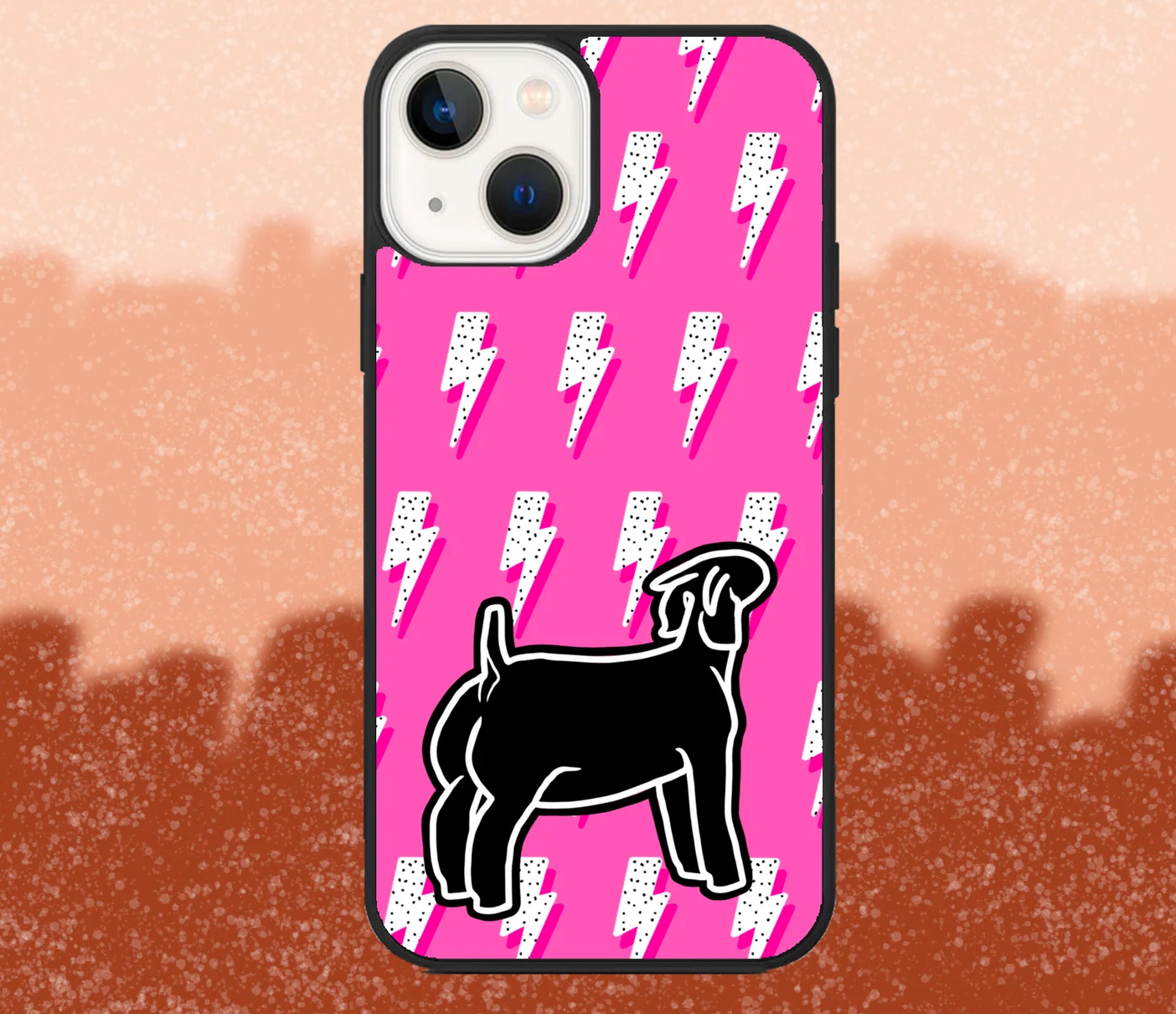 Boer Doe Goat Pink Lightning Bolt iPhone Case