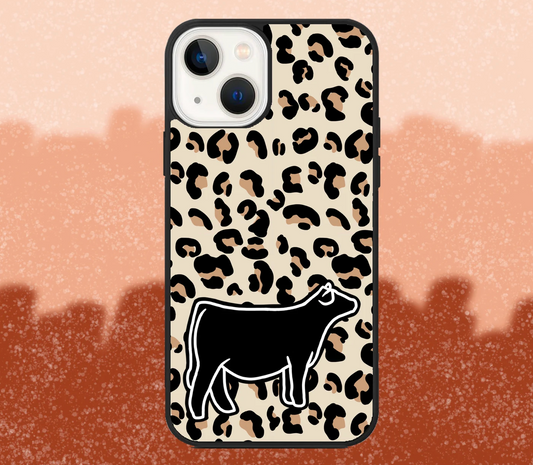 Black Beef Heifer Leopard Print iPhone Case