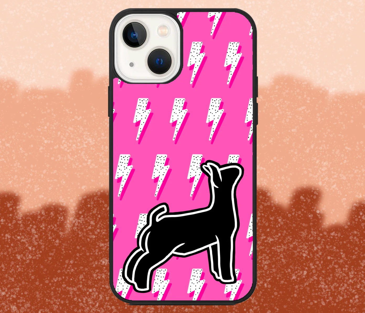 Market Wether Goat Pink Lightning Bolt iPhone Case