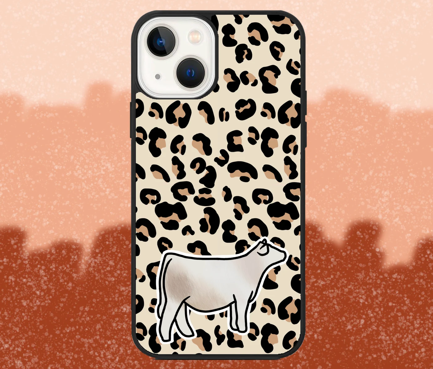 Smoky Beef Heifer Leopard Print iPhone Case