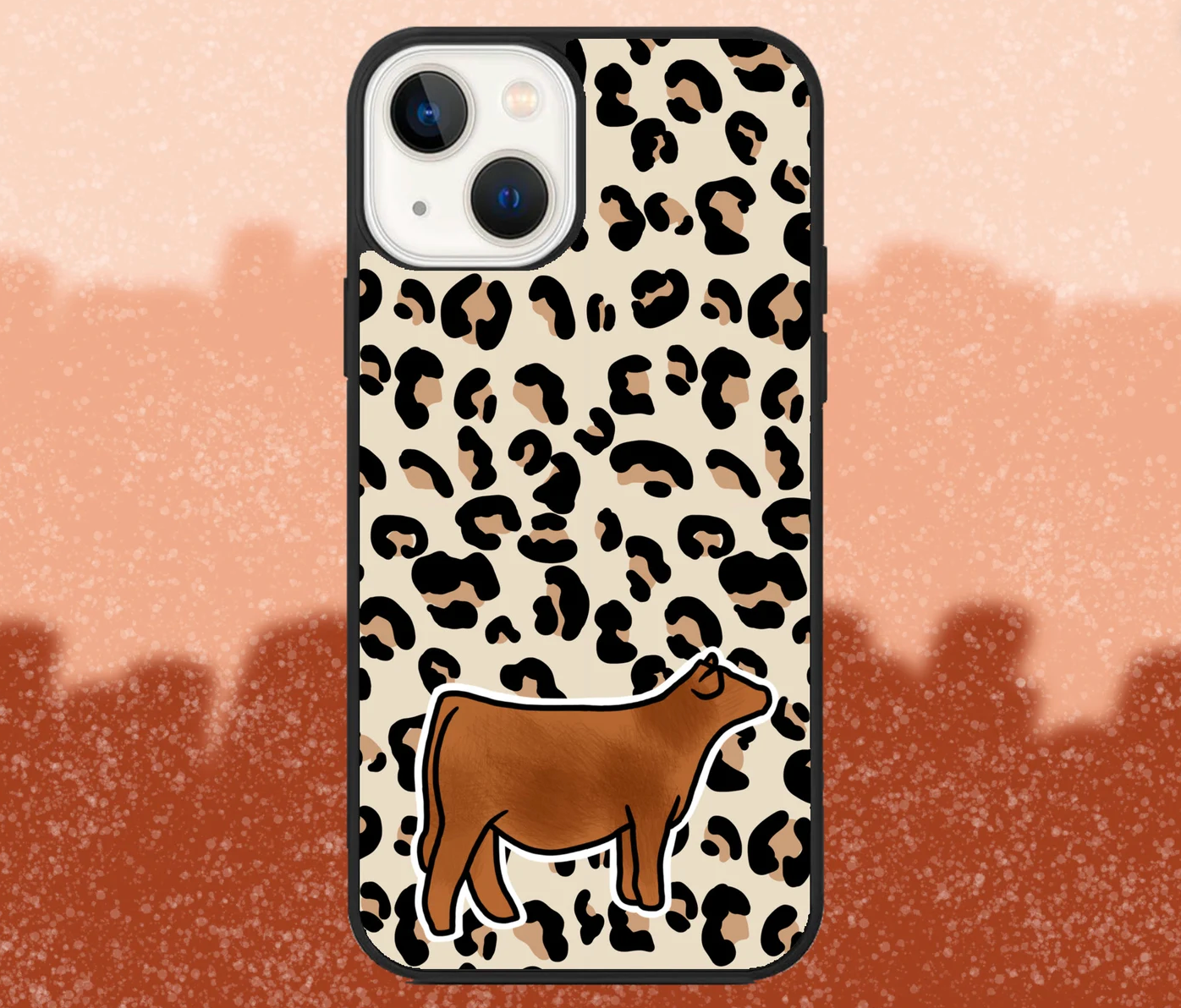 Red Beef Heifer Leopard Print iPhone Case