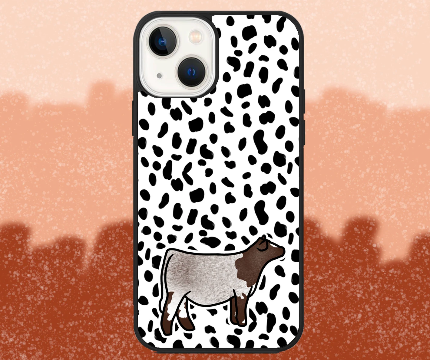 Shorthorn Beef Heifer Dalmatian Print iPhone Case