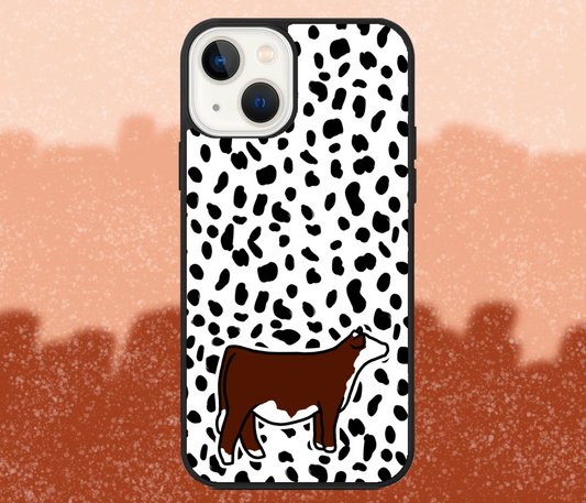 Hereford Beef Heifer Dalmatian Print iPhone Case