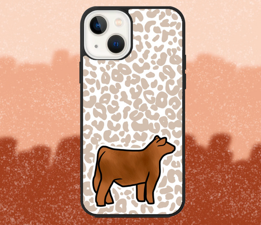 Red Market Steer Leopard Print iPhone Case