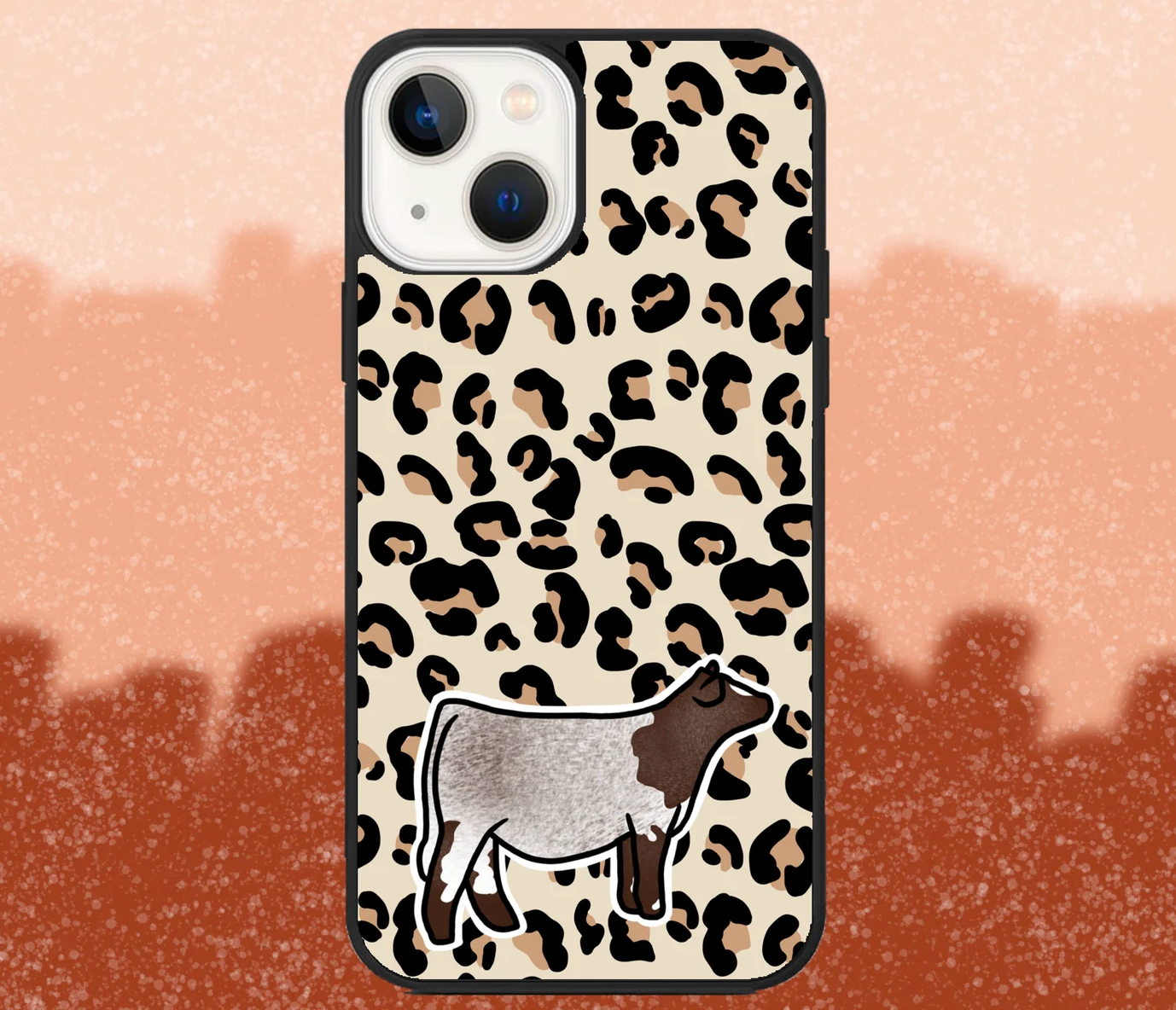 Shorthorn Beef Heifer Leopard Print iPhone Case