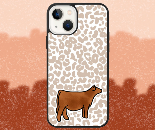 Red Beef Heifer Leopard Print iPhone Case