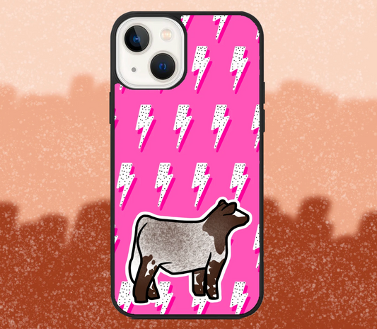 Shorthorn Market Steer Pink Lightning Bolt iPhone Case