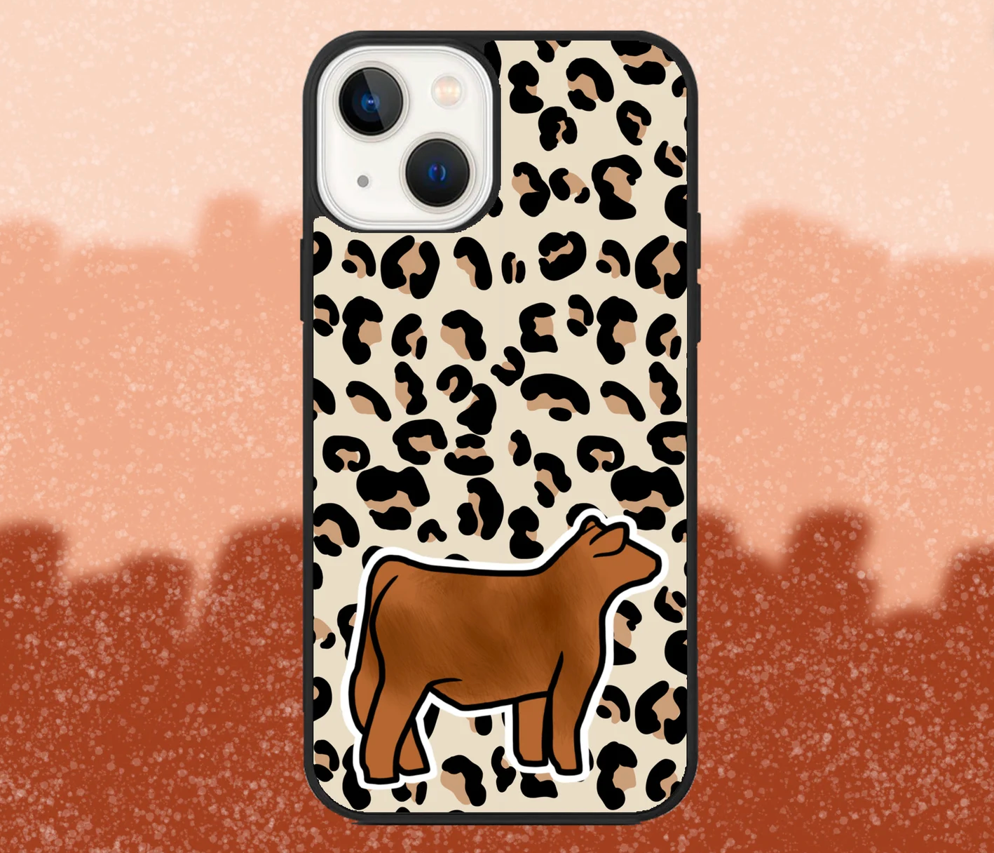 Red Market Steer Leopard Print iPhone Case