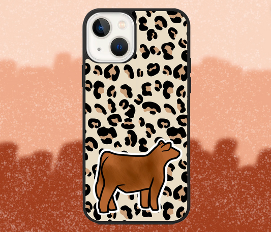 Red Market Steer Leopard Print iPhone Case