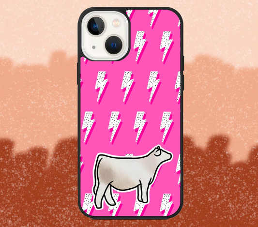 Smoky Beef Heifer Pink Lightning Bolt iPhone Case