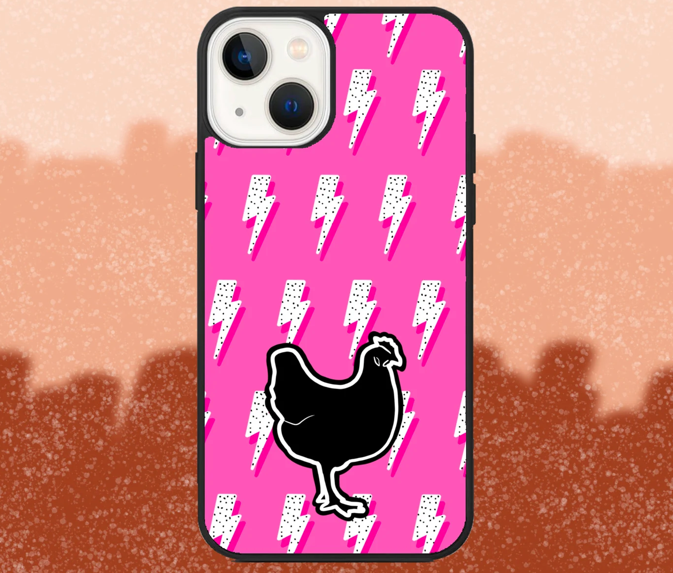 Chicken Pink Lightning Bolt iPhone Case