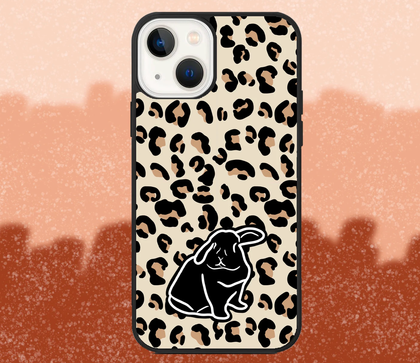 Holland Lop Rabbit Leopard Print iPhone Case