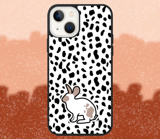 Brown and White Rabbit Dalmatian Print iPhone Case