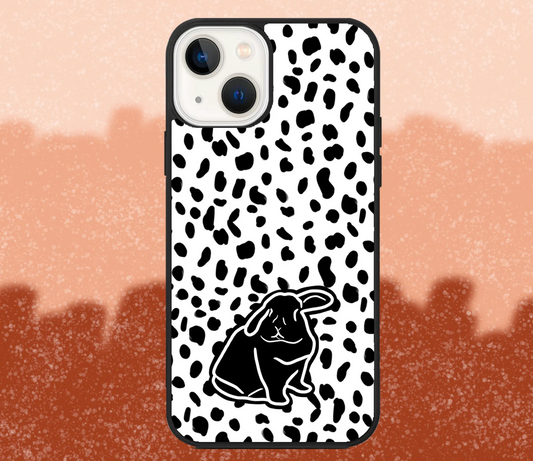 Holland Lop Rabbit Dalmatian Print iPhone Case