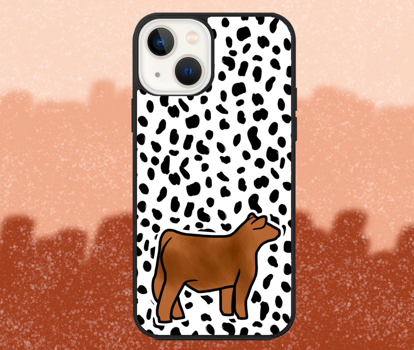 Red Market Steer Dalmatian Print iPhone Case