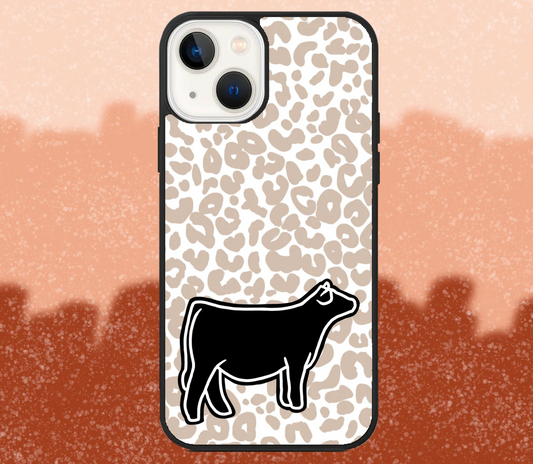 Black Beef Heifer Leopard Print iPhone Case