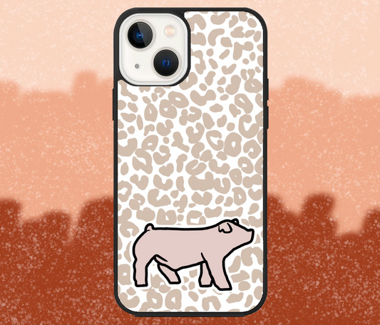 Chester White Market Hog Leopard Print iPhone Case