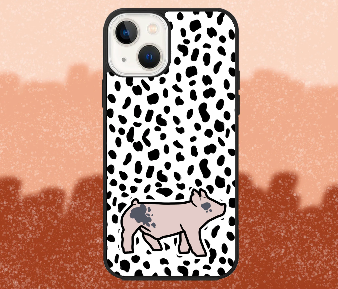 Blue Butt Market Hog Dalmatian Pattern iPhone Case