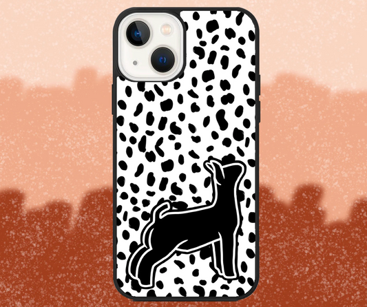 Black Boer Market Wether Goat Dalmatian Print iPhone Case