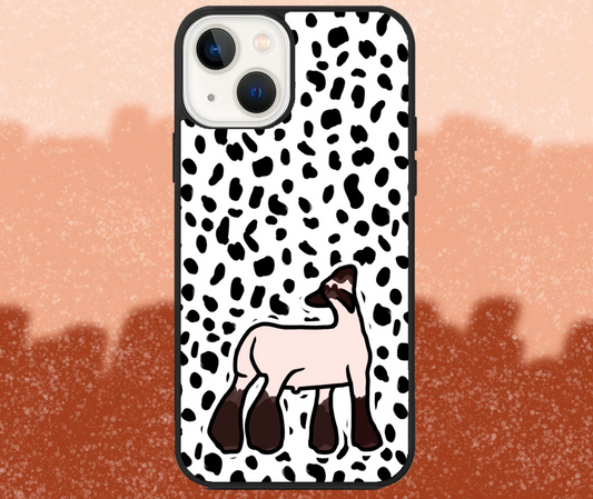 Brown Market Lamb Dalmatian Print iPhone Case