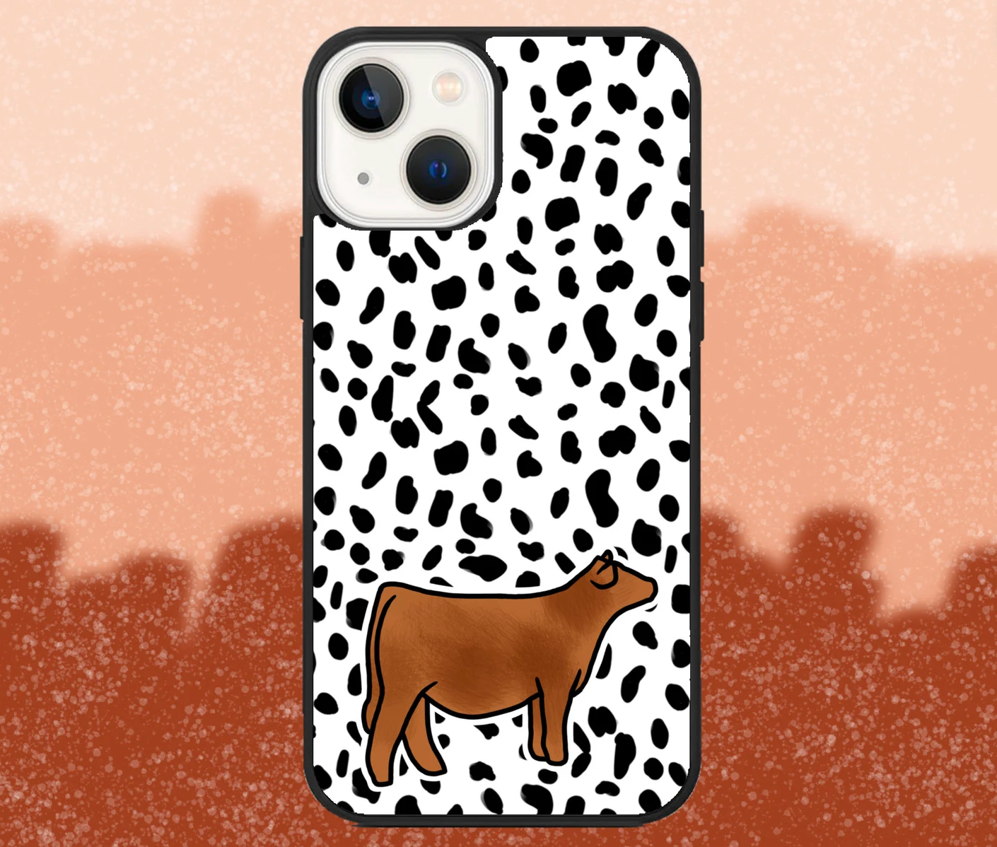 Red Beef Heifer Dalmatian Print iPhone Case