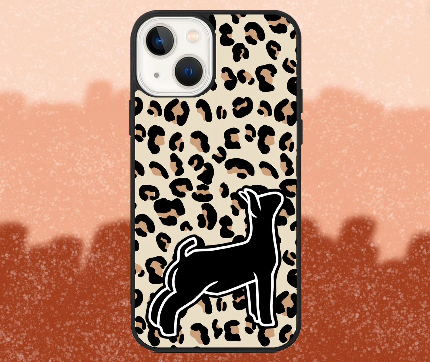 Black Boer Goat Market Wether Leopard Print iPhone Case