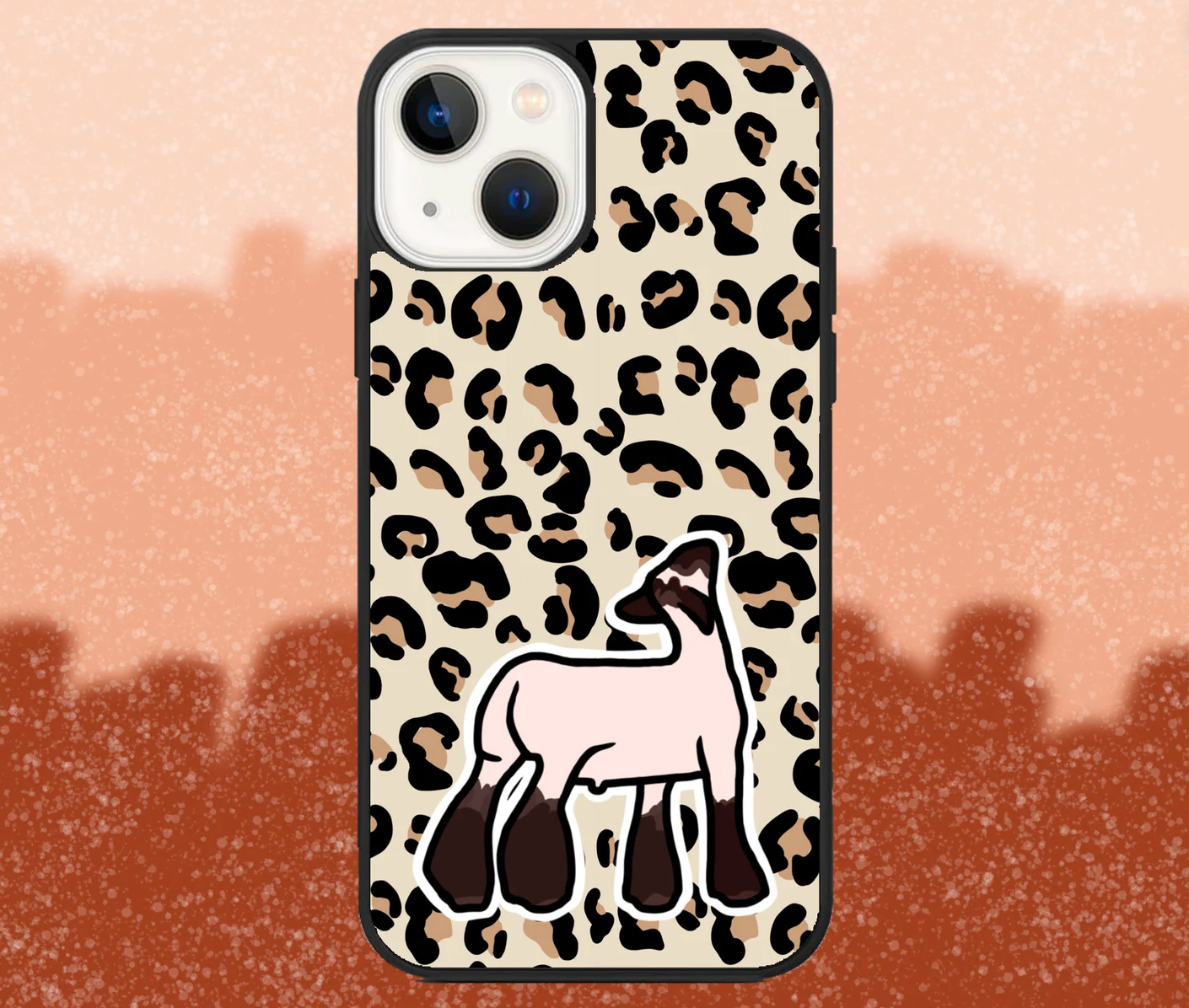 Brown Market Lamb Leopard Print iPhone Case