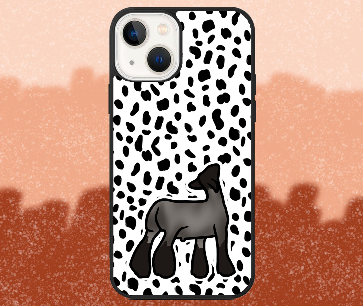 Black Market Lamb Dalmatian Print iPhone Case