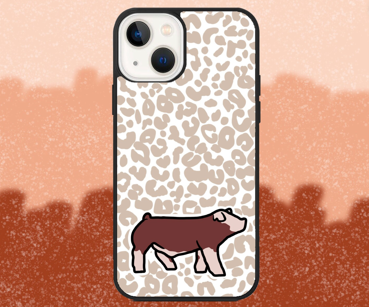 Hereford Market Hog Leopard Print iPhone Case