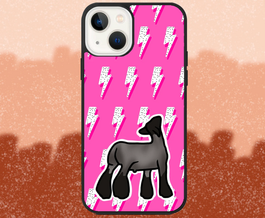 Black Market Lamb Pink Lightning Bolt Pattern iPhone Case