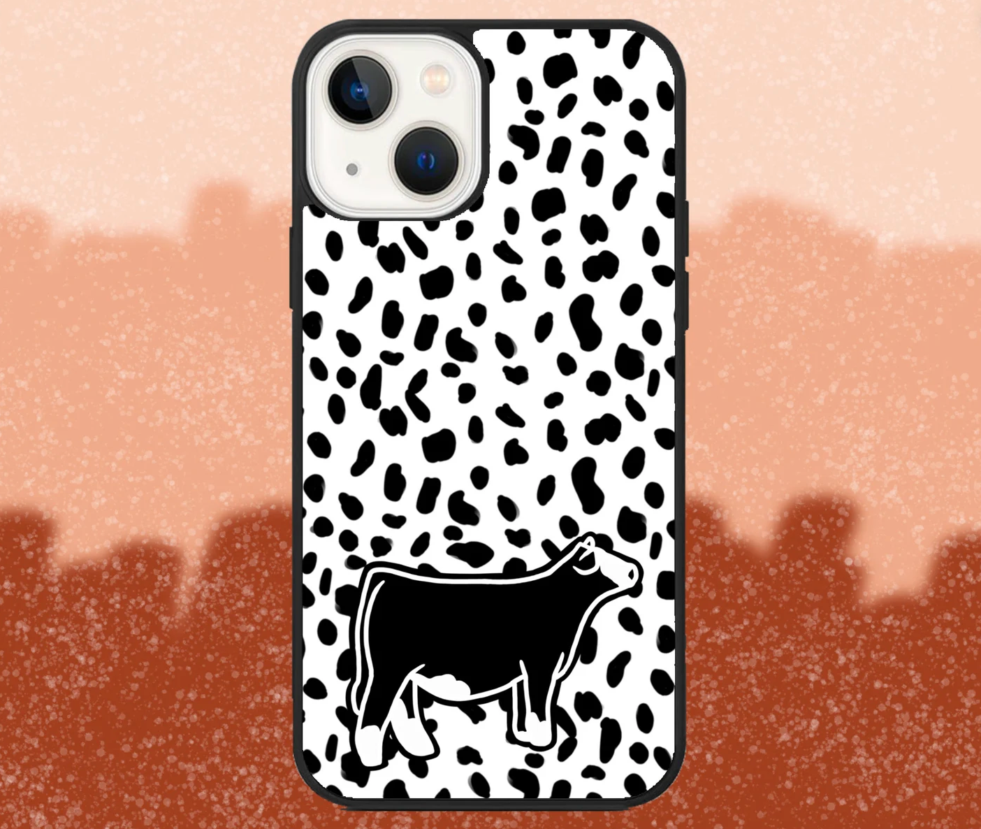 Baldie Beef Heifer Dalmatian Print iPhone Case