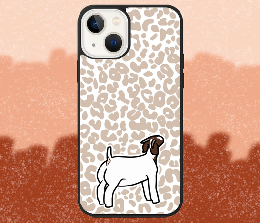 Boer Goat Doe Leopard Print iPhone Case