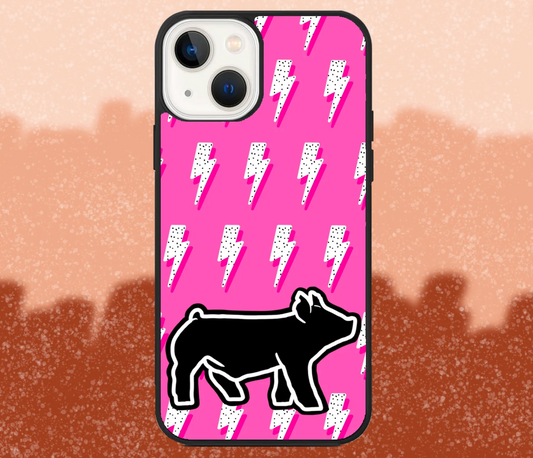 Black Market Hog Pink Lightning Bolt Pattern iPhone Case