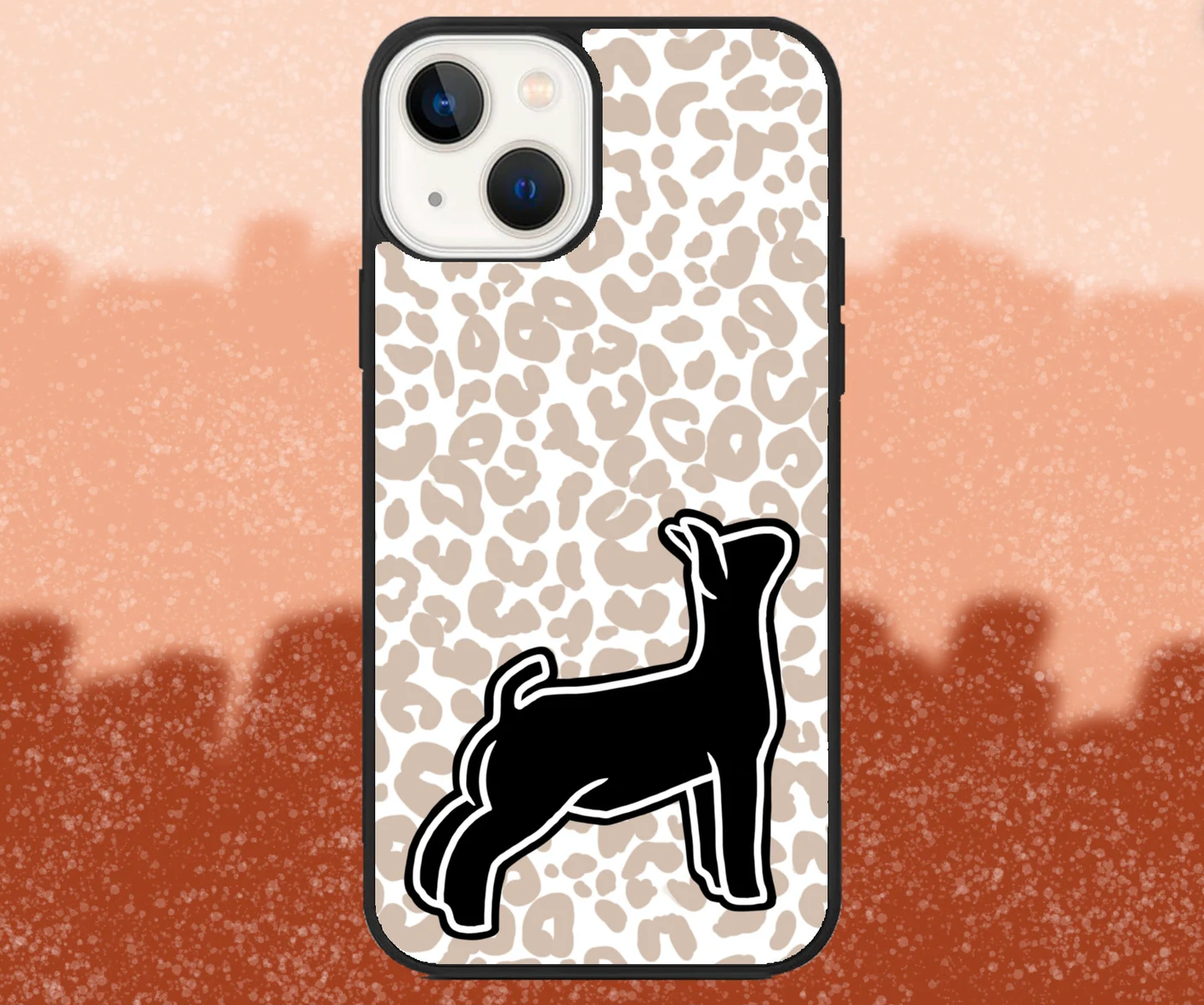 Black Boer Goat Market Wether Leopard Print iPhone Case