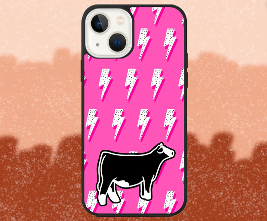 Baldie Beef Heifer Pink Lightning Bolt iPhone Case