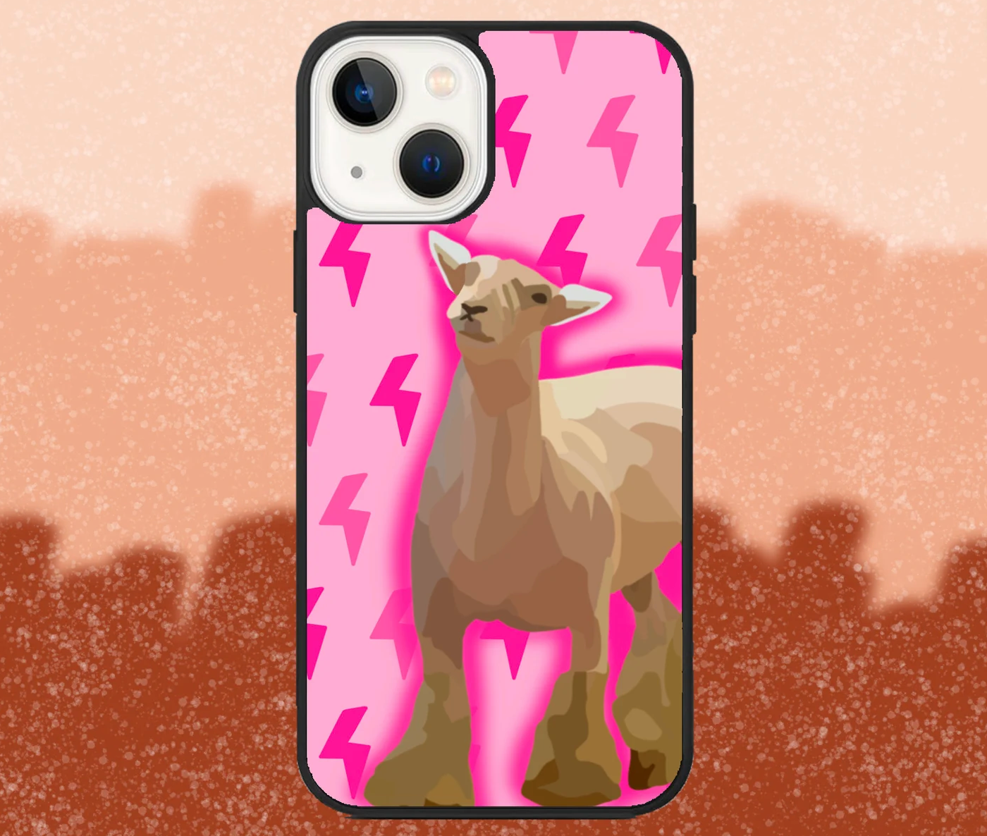 Southdown Lamb Pink Lightning Bolt iPhone Case