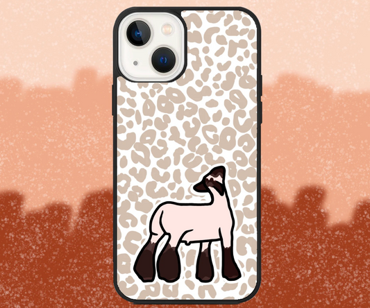 Brown Market Lamb Leopard Print iPhone Case